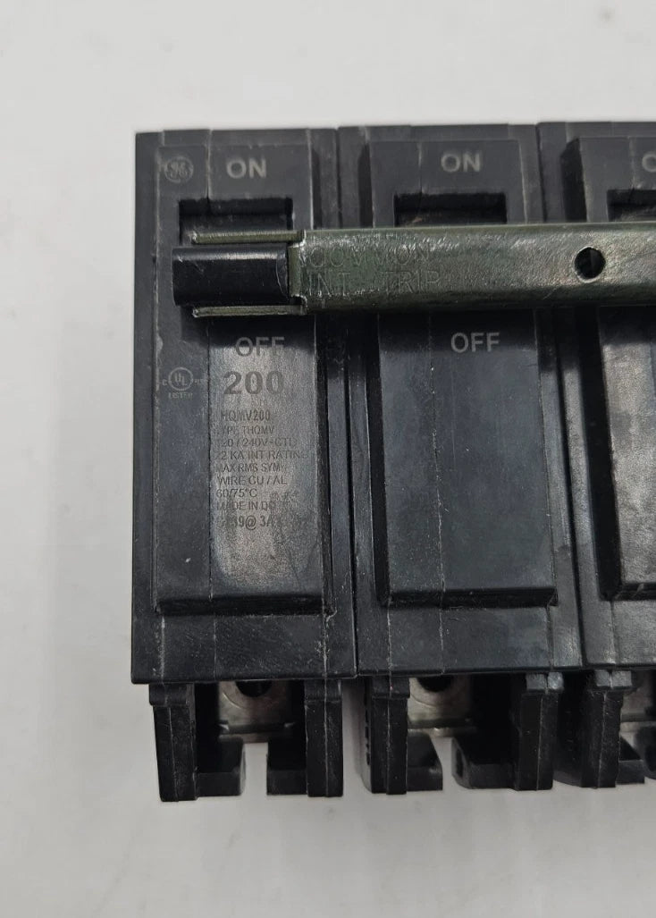 GE THQMV200 Main Circuit Breaker 200A 120/240V 2P THQMV 200 Amp 2 Pole USED Used