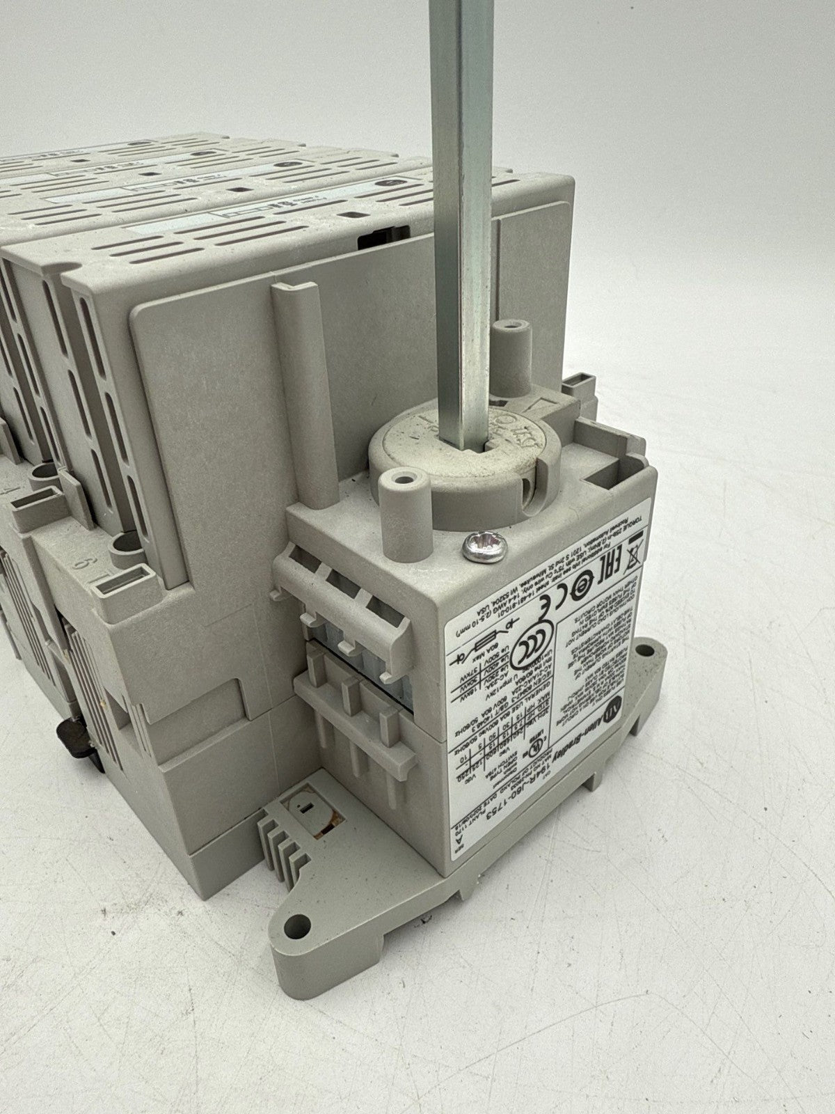 Allen Bradley 194R-J60-1753 Fusible Disconnect Switch 60A 3P 600V DIN 60 Amp Used