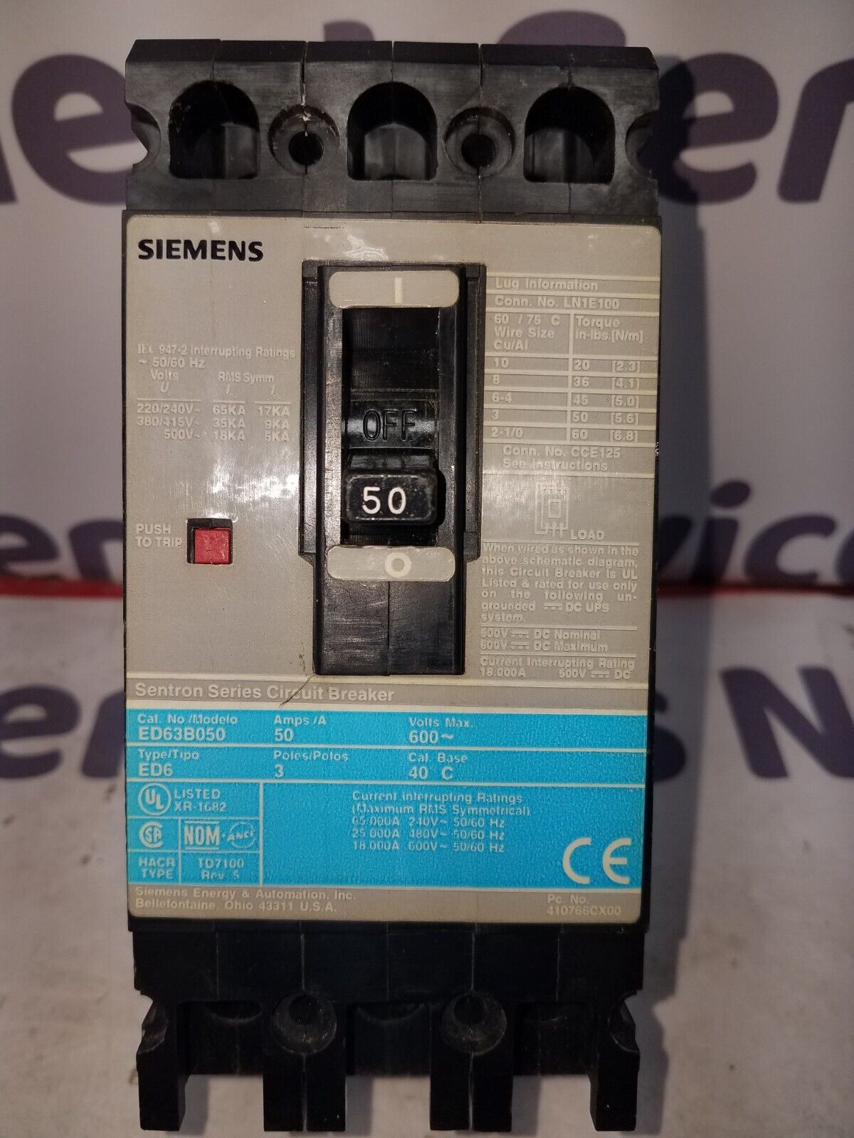 Siemens ED63B050 Used
