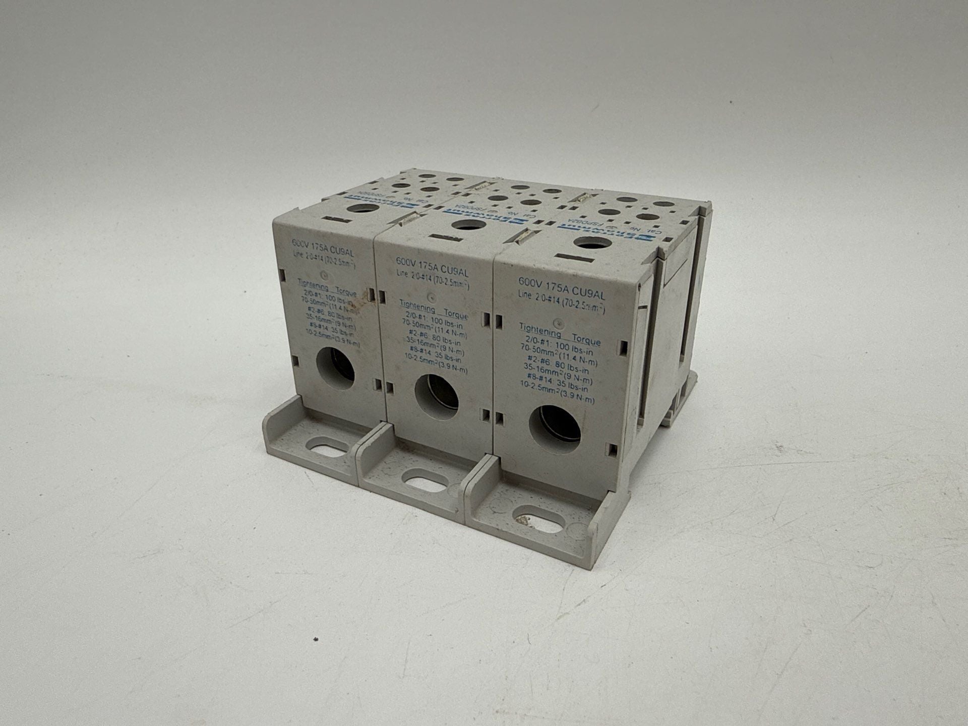 Ferraz Shawmut FSPDB2A Finger-Safe Power Distribution Block 600VAC 175A Used