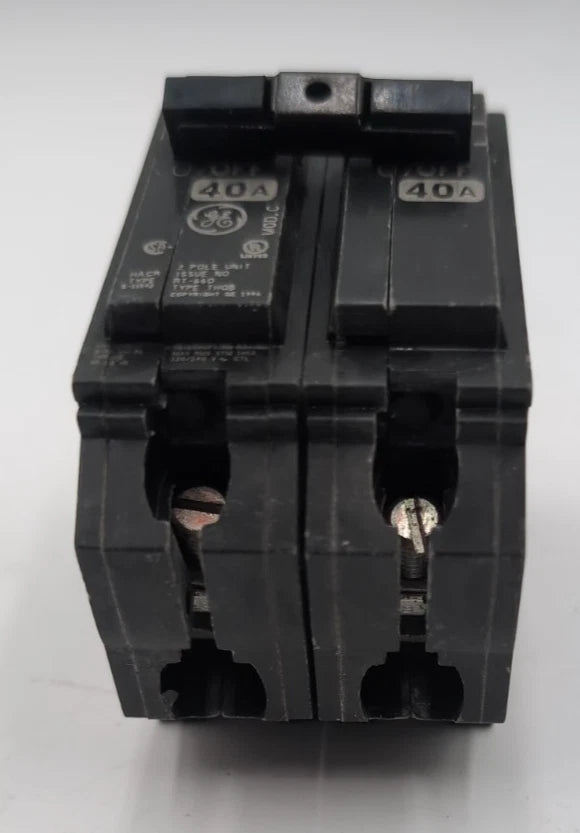 GE THQB2140 Circuit Breaker 40A 2P 120/240V THQB Bolt On 40 Amp 2 Pole Used Used