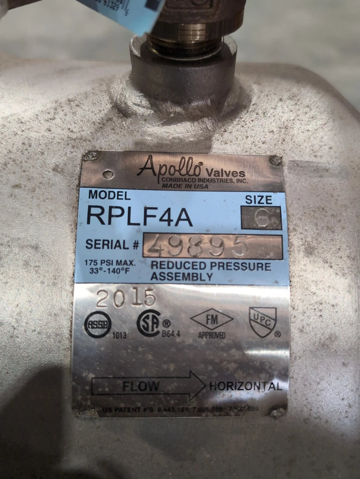 Apollo RPLF4A 6" 4ALF20C011 Reduced Pressure Backflow Preventer with NRS Groove New