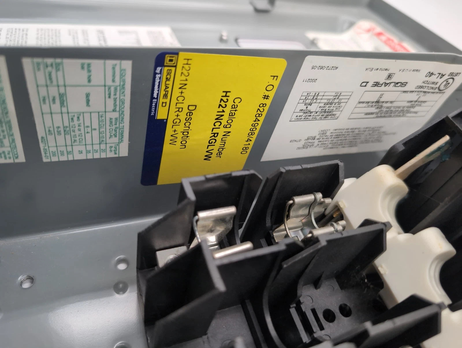 Square D H221N Safety Disconnect Switch 30A 2P 240V Type 1 Encl Window 30 Amp New