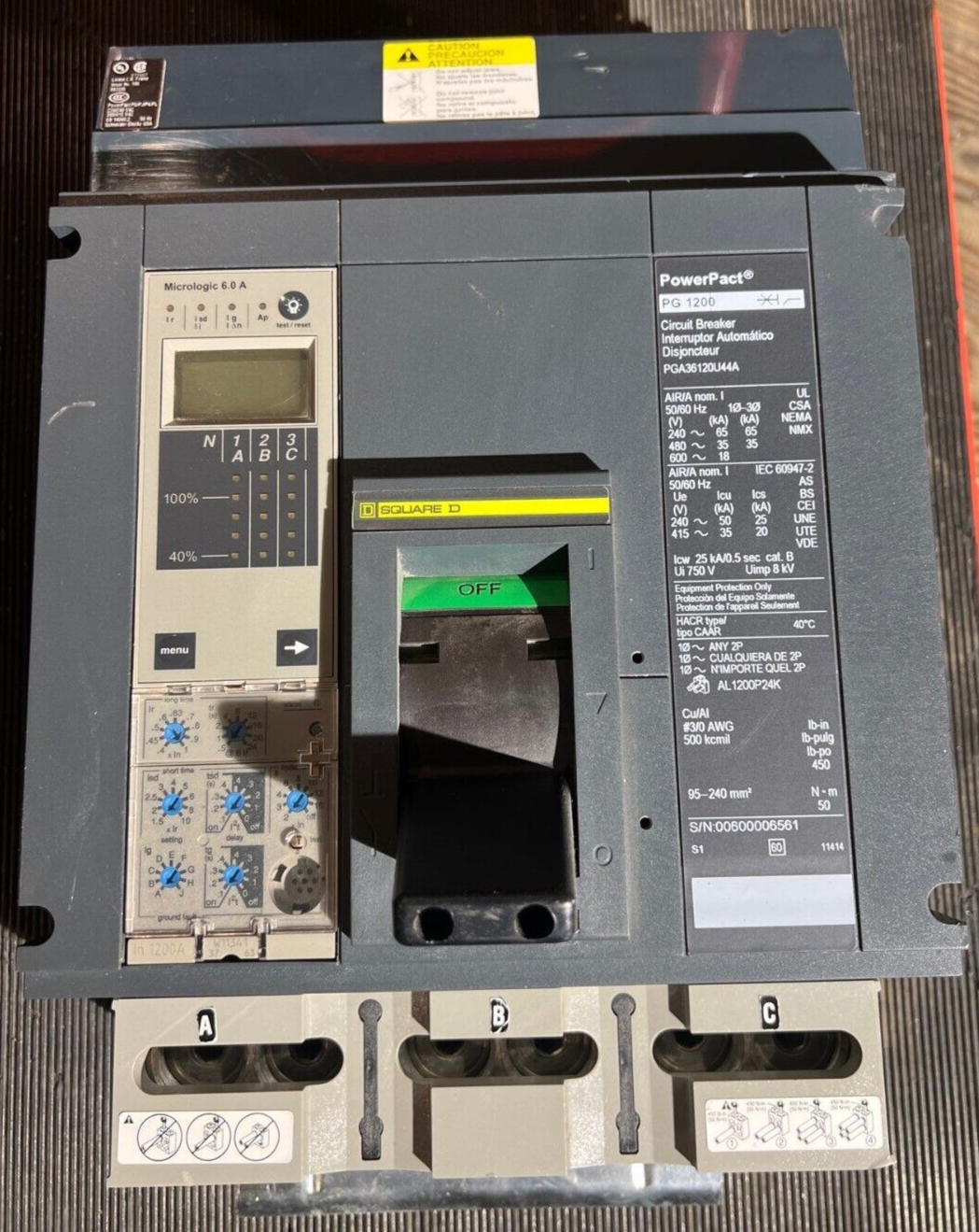 Square D SQD PGA36120U44A New