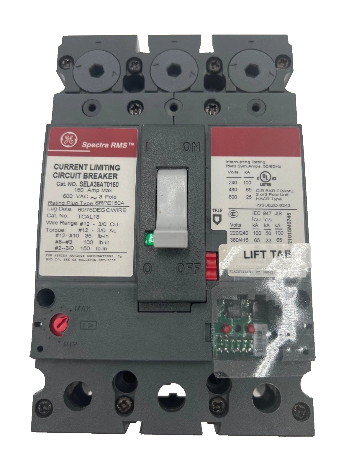 GE SELA36AT0150 Circuit Breaker 150A 3P 600V 3PH SELA 150 Amp 3 Pole NEW New