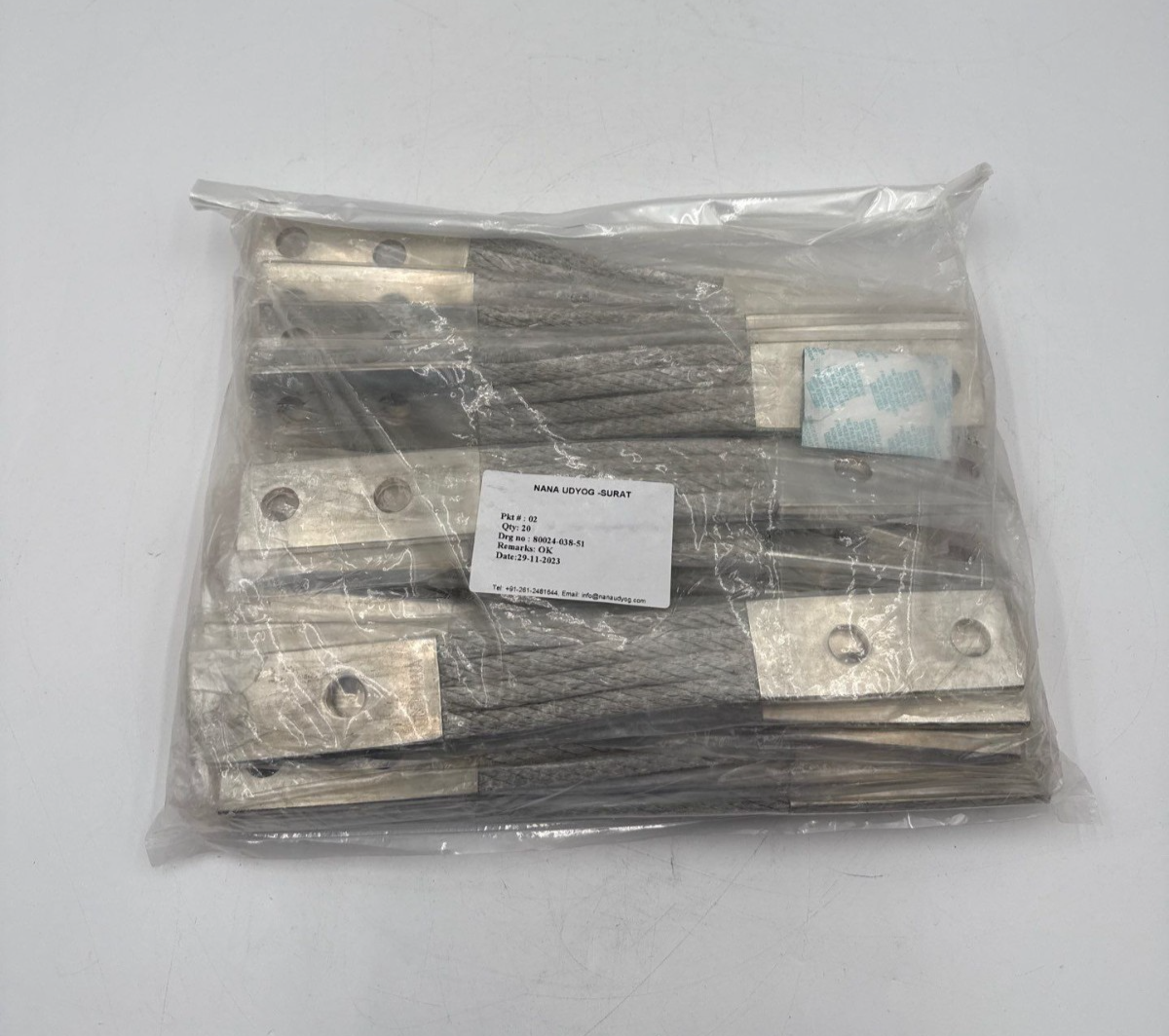 20PC Flexible Braided 12" 2 Hole Grounding Strap Copper Flex Jumper Shunt CU New