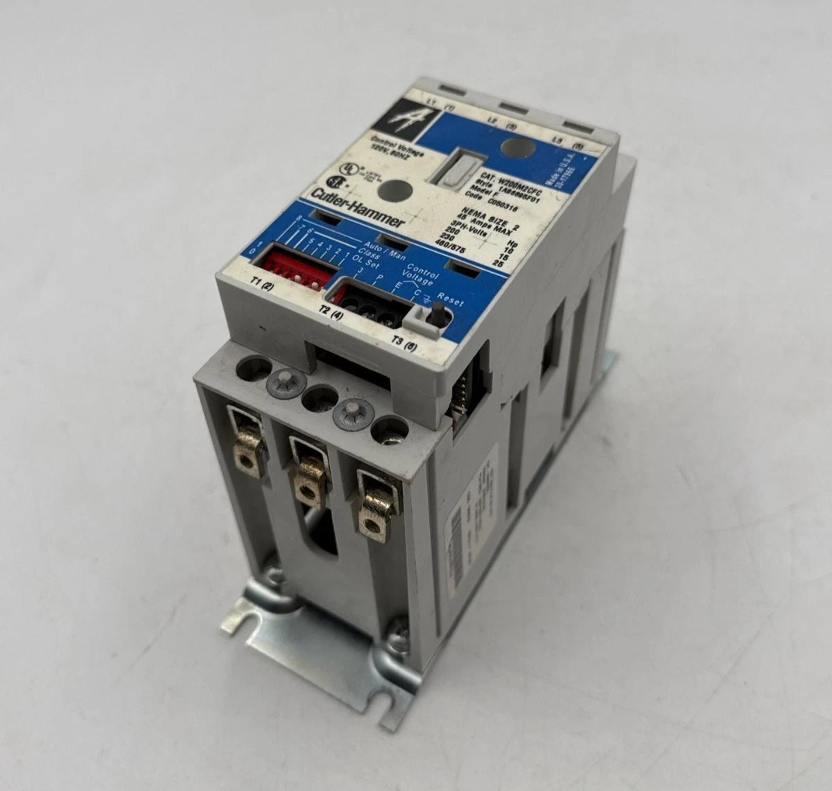 Cutler Hammer W200M2CFC Motor Starter NEMA Size 2 Control 120V 45A 3P 600V 3PH Used