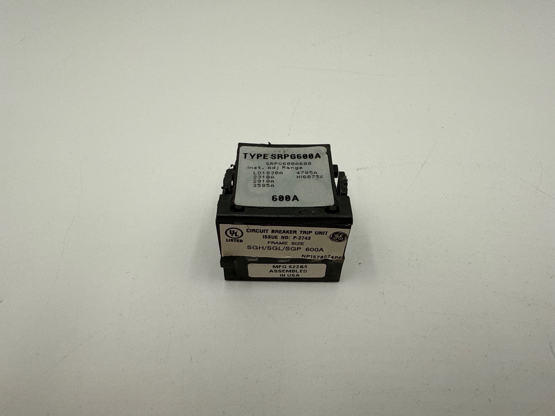 GE SRPG600A600 Rating Plug 600 Amp SRPG600 600A Frame SGDA SGHA SGLA SGPA Used