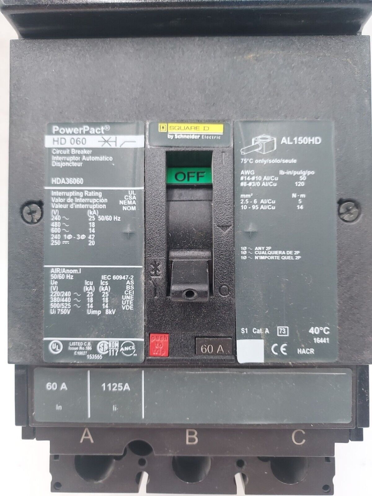 Square D HDA36060 New