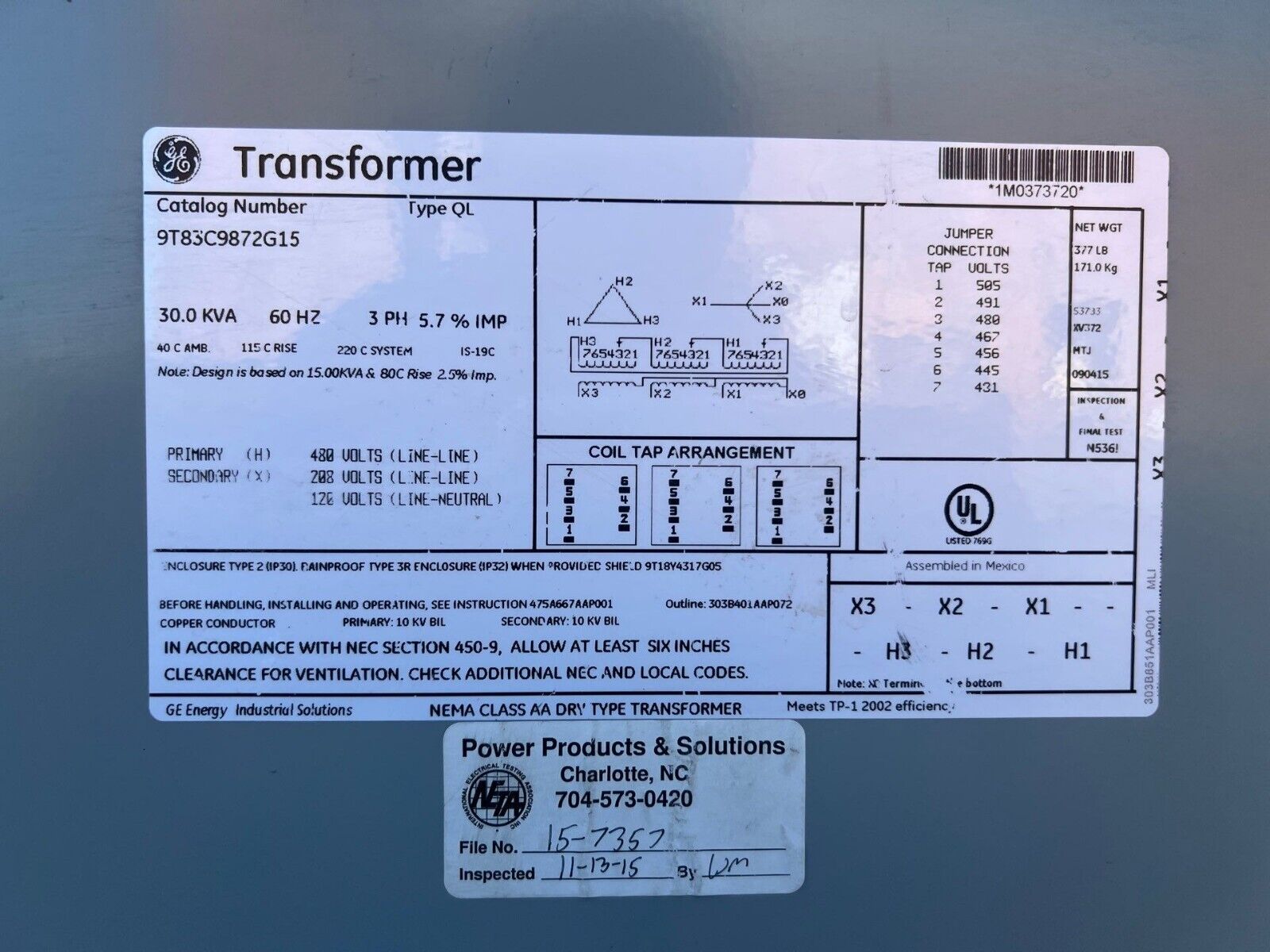 GE 9T83C9872G15 Used