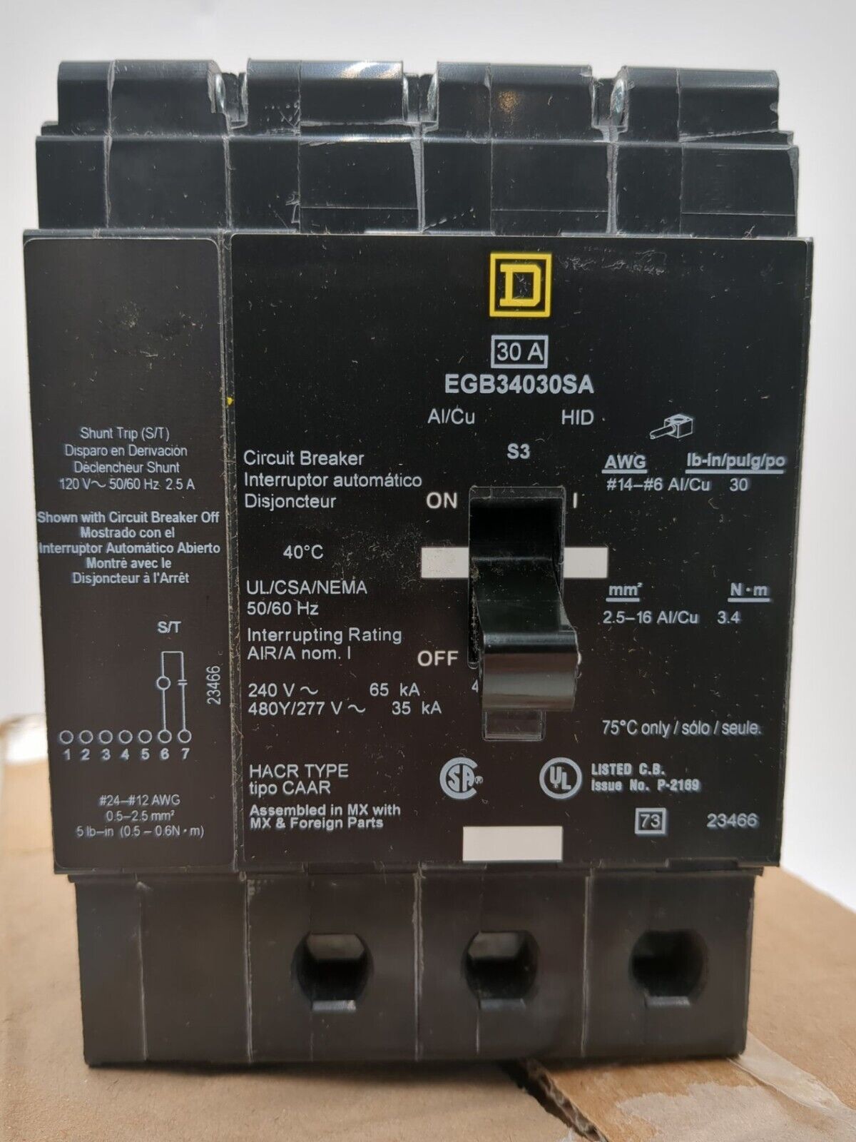 Square D EGB34030SA New