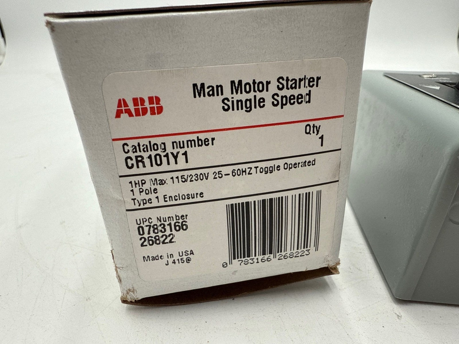 ABB CR101Y1 Manual Motor Starter Single Speed 1HP 115/230V NEMA Type 1 Indoor New