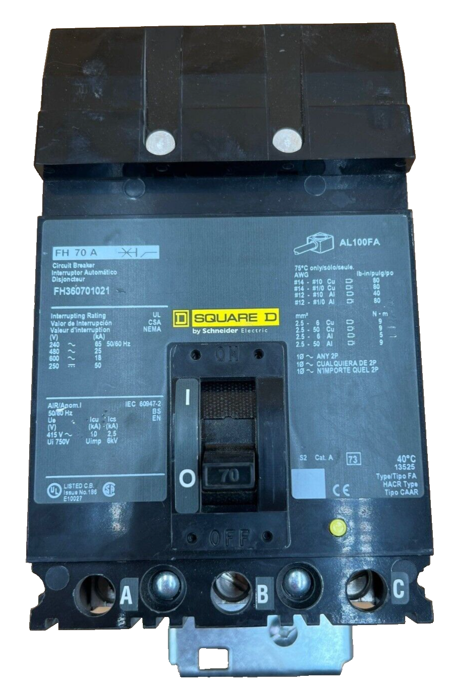 Square D FH360701021 Used