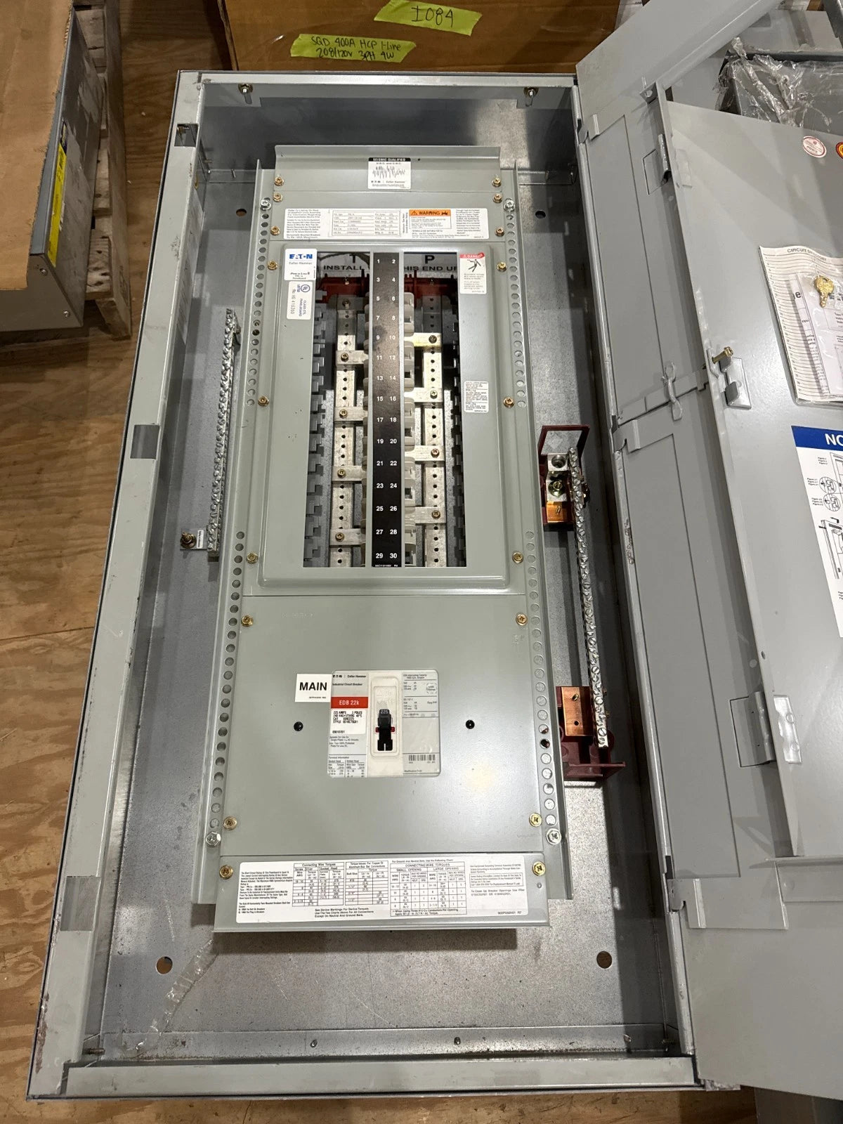 Eaton PRL1A Panelboard 225A 208/120V 3PH 4W MCB Panel 225 Amp 30 Cir EDB3225 New