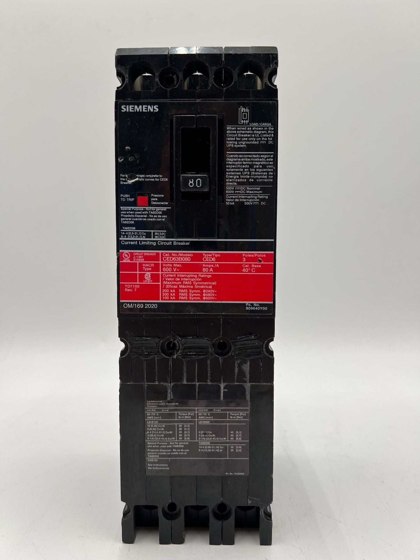 Siemens CED63B080 Used