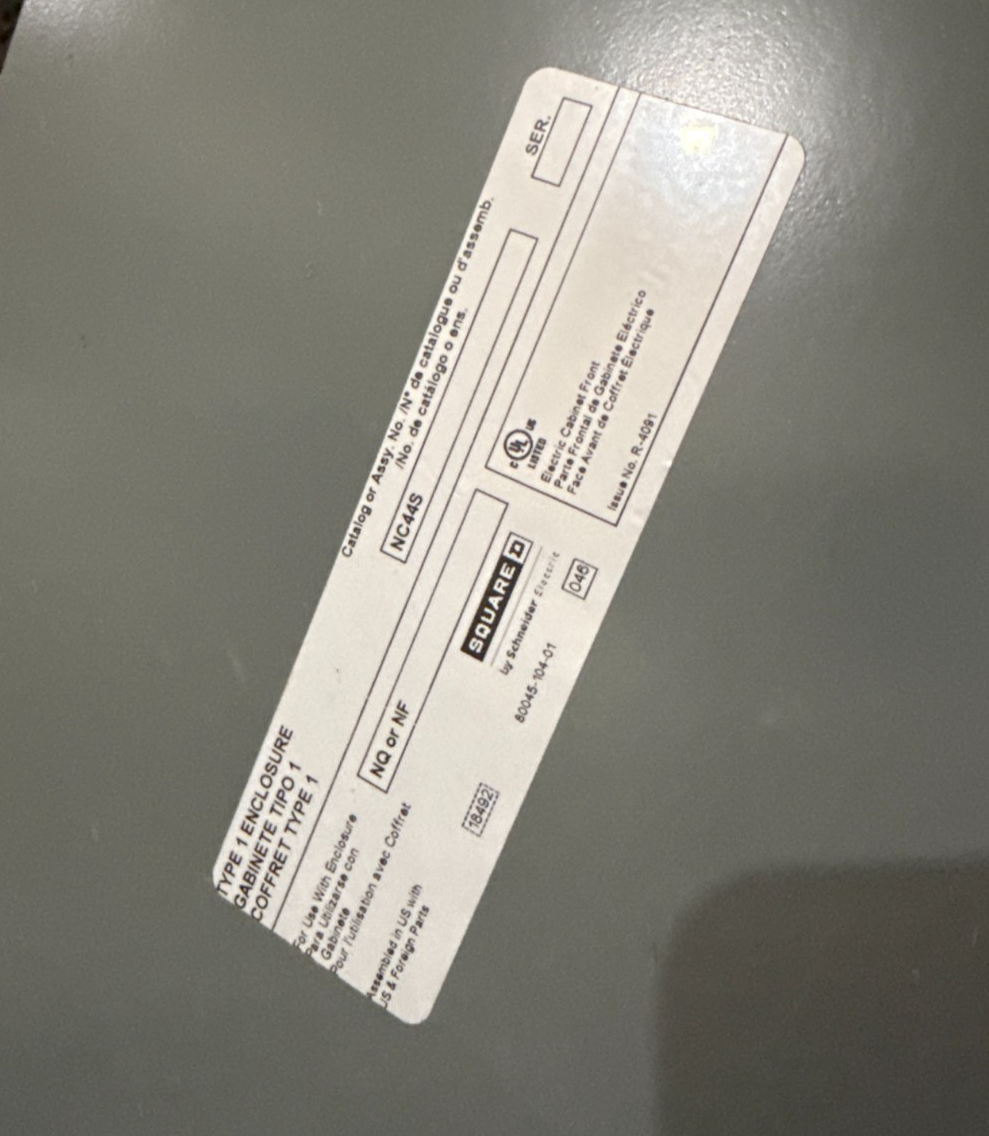 Square D NQ Panelboard 125A 208/120V 3PH 4W 30 Cir QBL32125 125 Amp MCB Panel Used