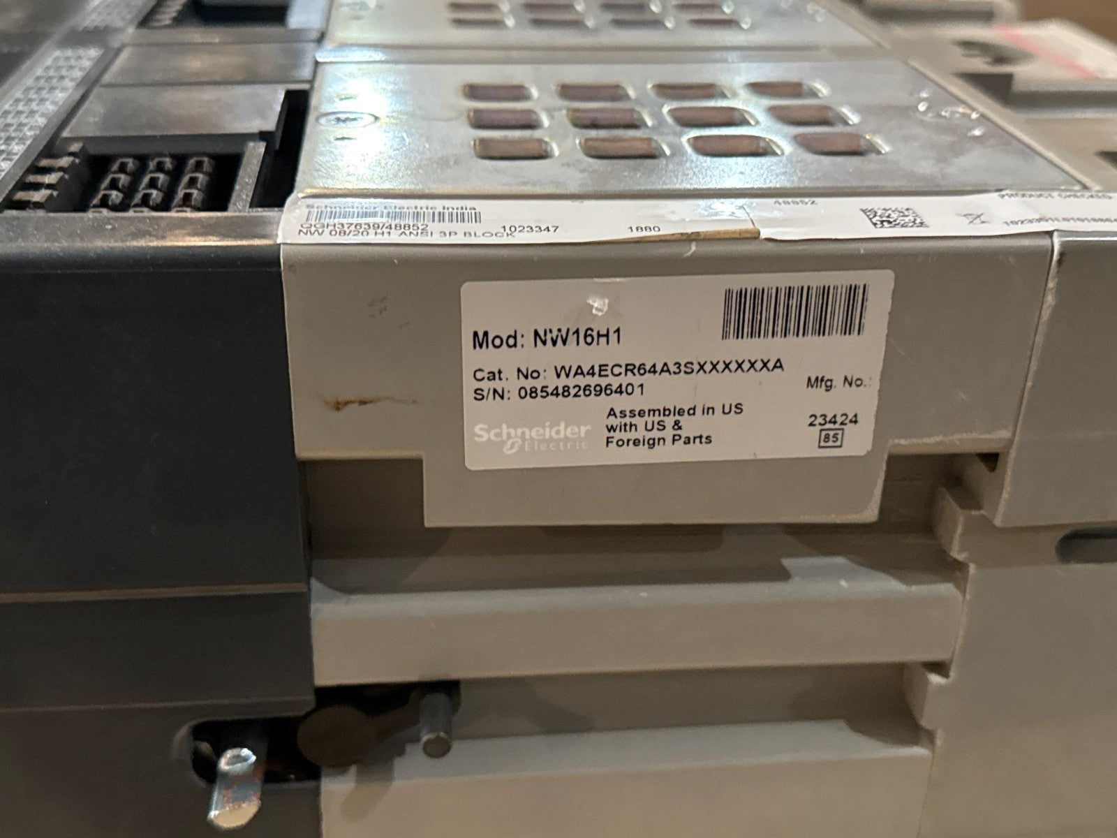 Square D NW16H1 Circuit Breaker 1200A 3P 635V MicroLogic 6.0A S164A-ERMS LSIG New