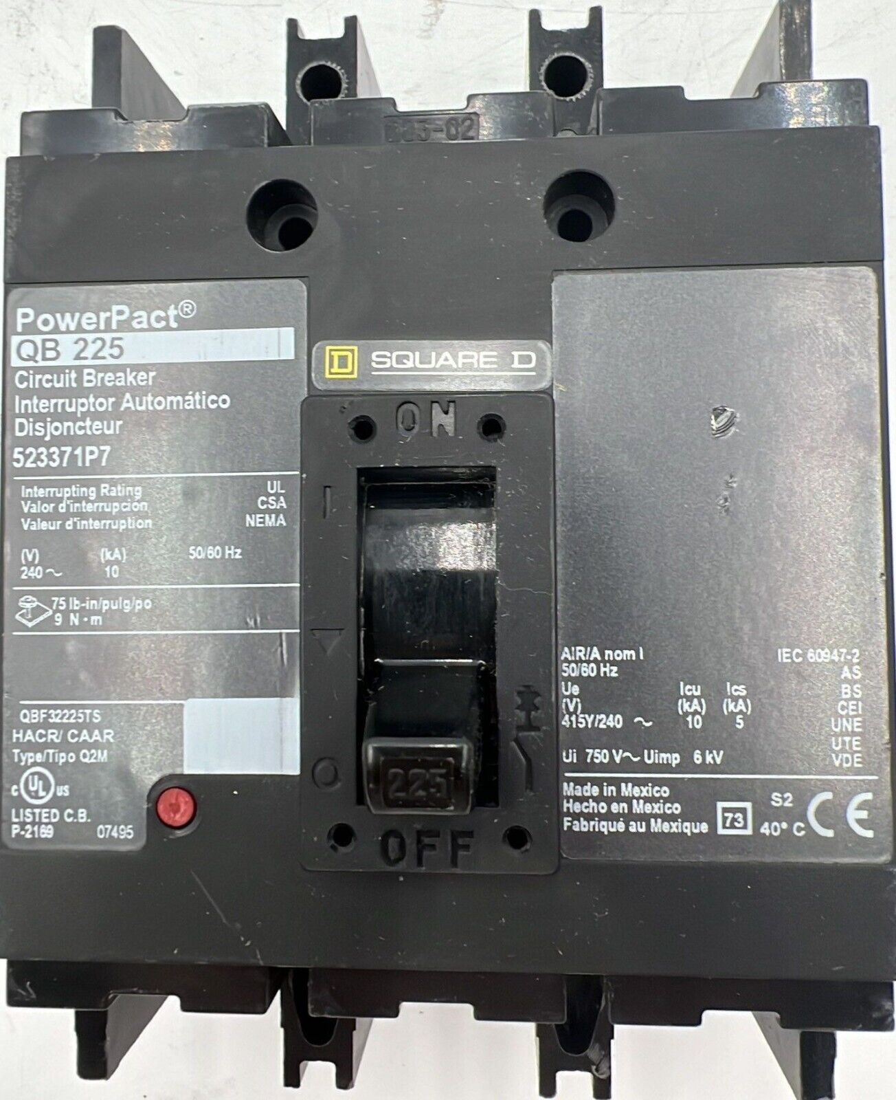 Square D QBF32225TS Used