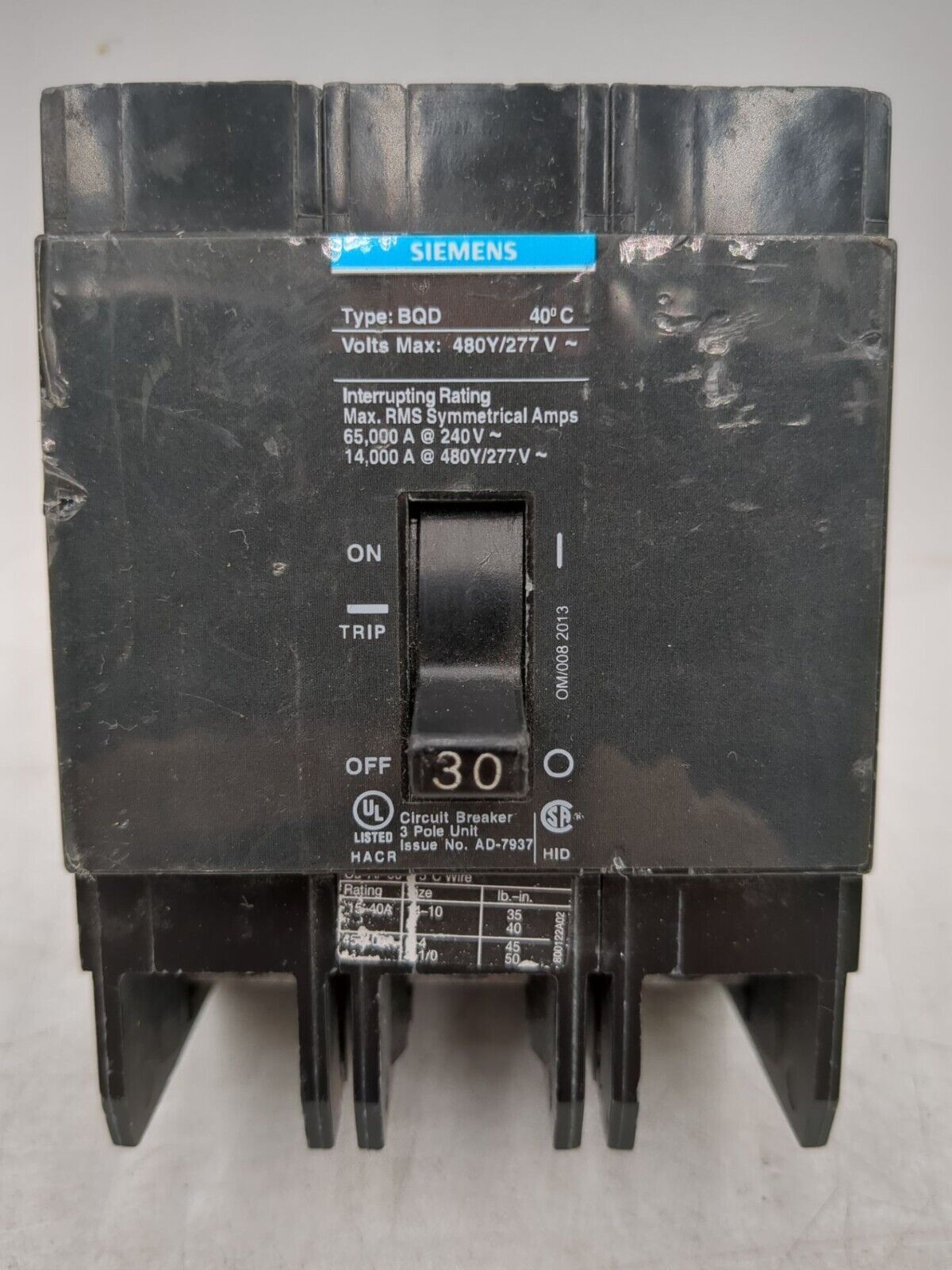 Siemens BQD330 Used