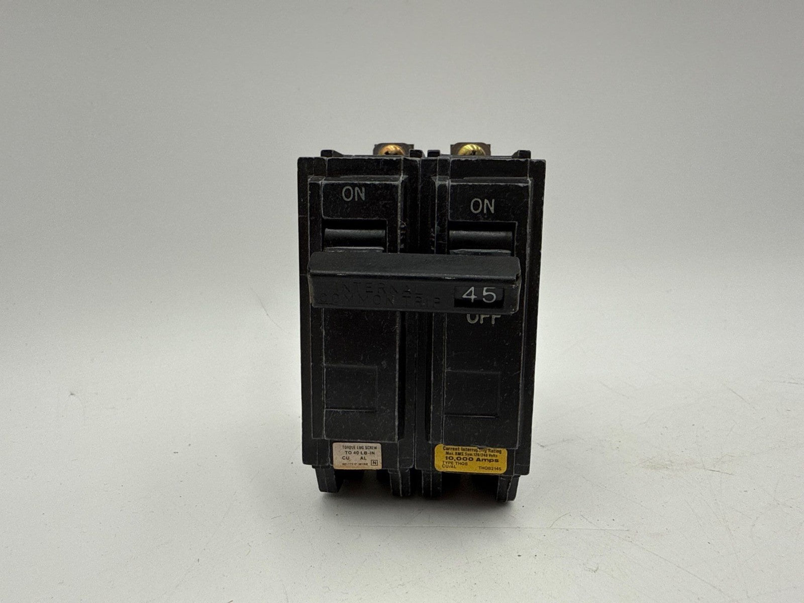 GE THQB2145 Circuit Breaker 45A 2P 120/240V THQB Bolt On 45 Amp 2 Pole 10kA Used