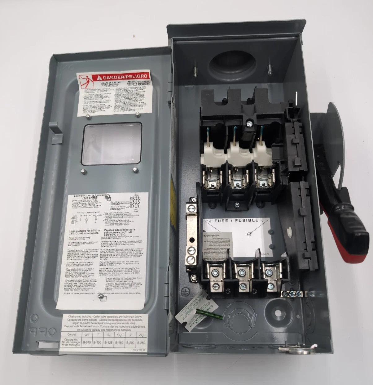 Square D H361NRB Safety Disconnect Switch 30A 3P 600V Type 1 Encl with Window New