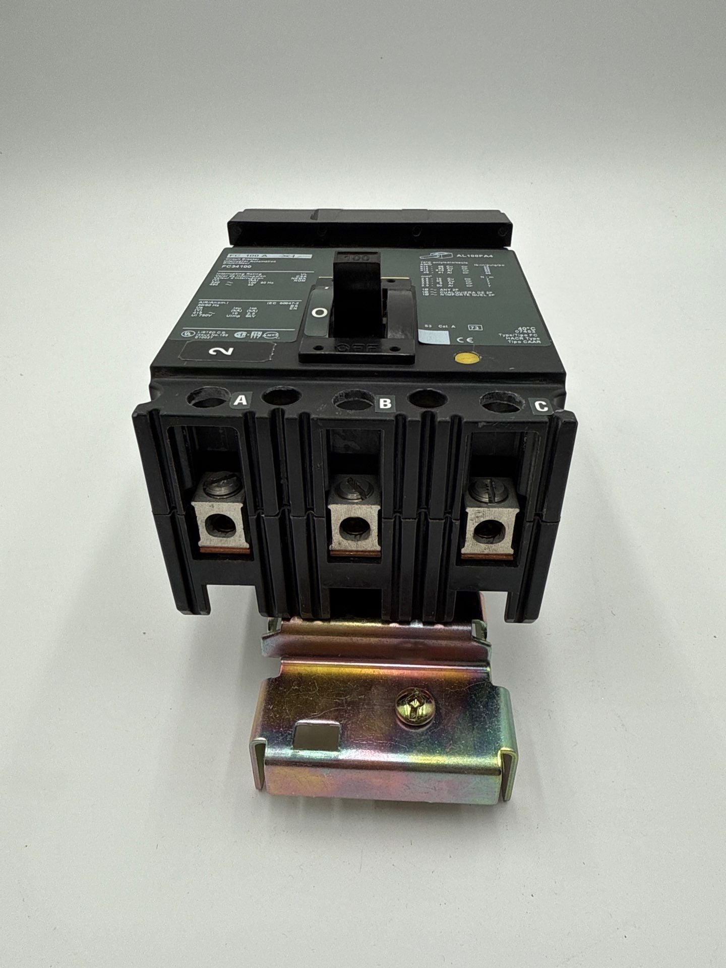 Square D FC34100 I-Line Circuit Breaker 100A 3P 480V FC 100 Amp 3 Pole Used