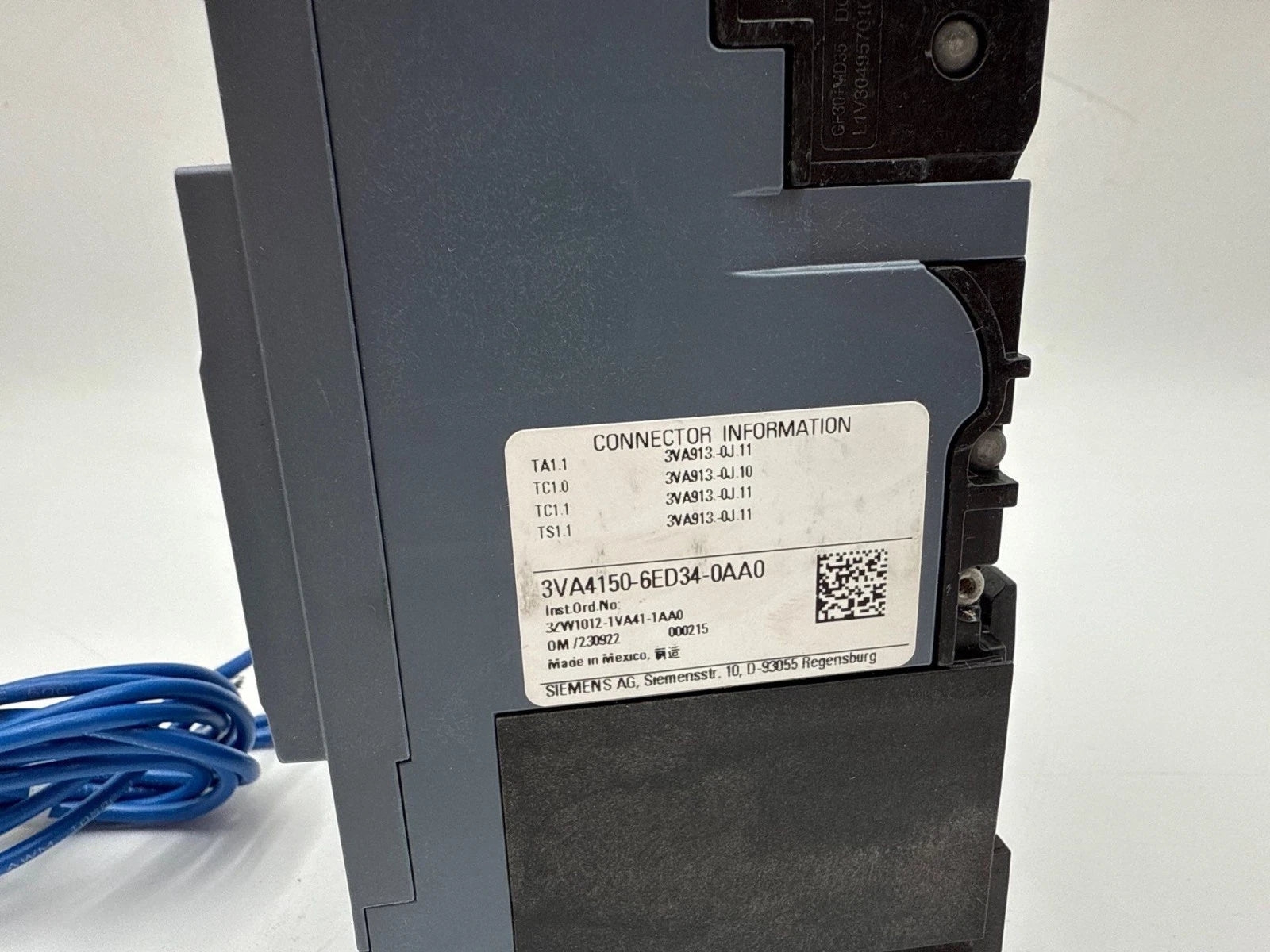 Siemens 3VA4150-6ED34-0AA0 Circuit Breaker 50A 3P 600V 3VA9978-0BL32 Shunt Trip New