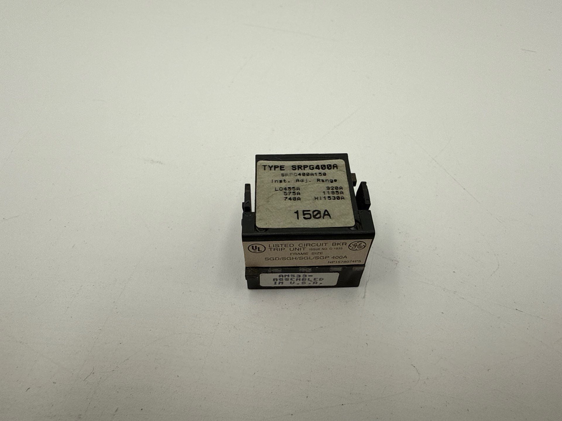 GE SRPG400A150 Rating Plug 150 Amp SRPG400 150A Frame SGDA SGHA SGLA SGPA Used