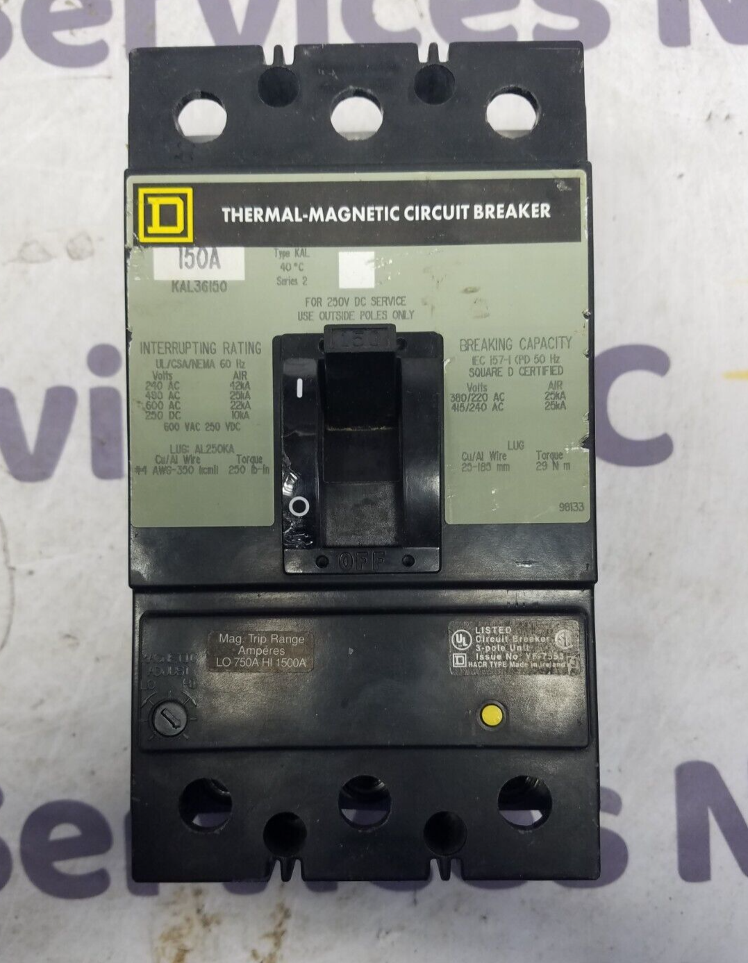 Square D KAL36150 Used