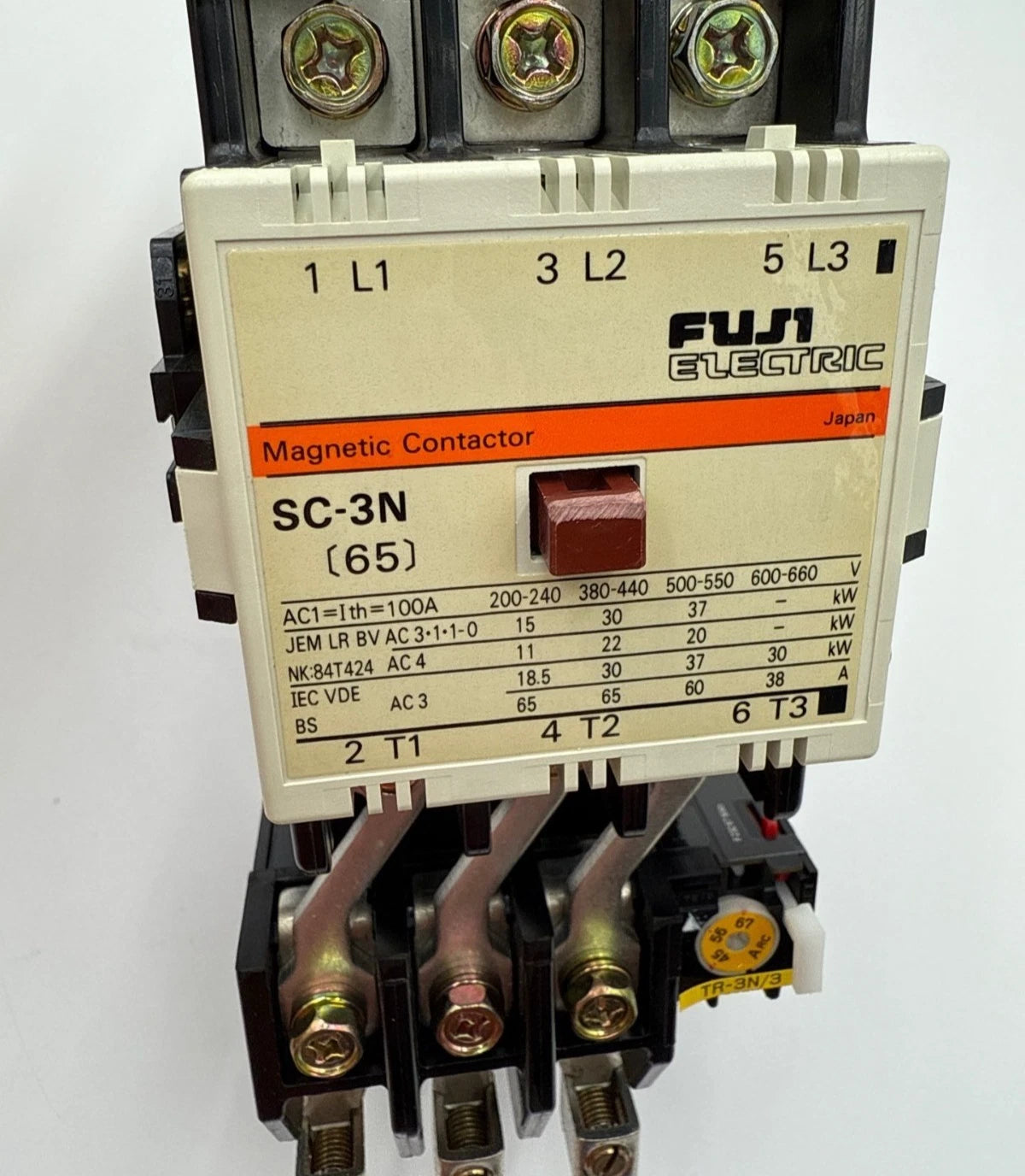 Fuji SC-3N 4NC2H0 Starter 100A 3P 600V 3PH 40HP Coil 110/120V Overload 45-67A New