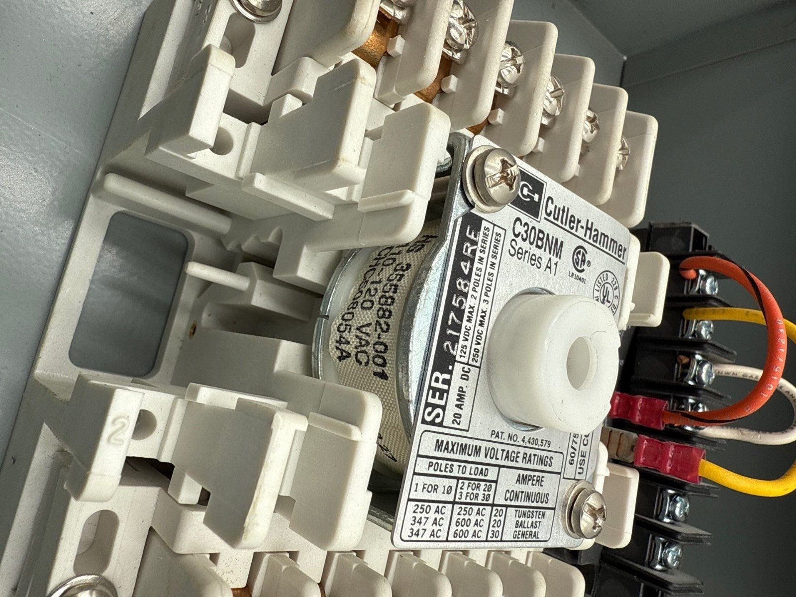 Cutler Hammer C30BNM Enclosed Lighting Contactor 30A 6 Pole 600V Coil 110/120V Used