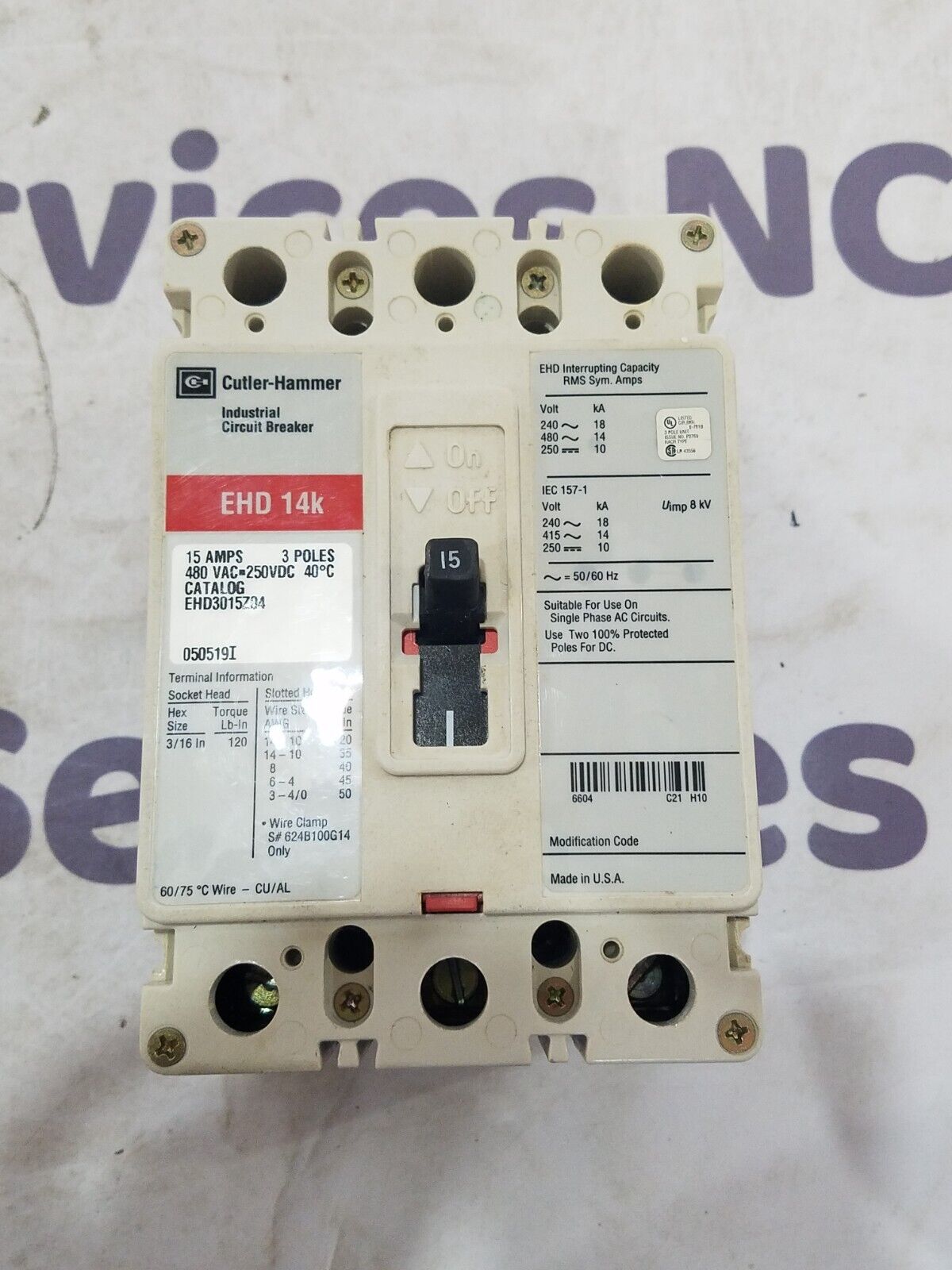 Cutler-Hammer EHD3015Z04 Used