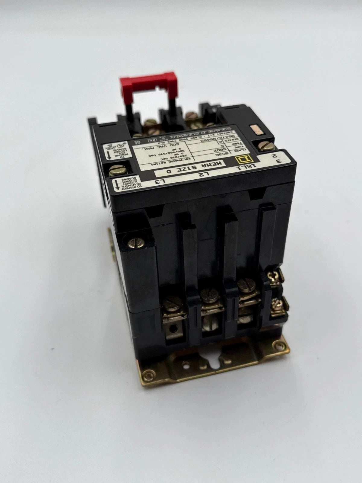 Square D 8536SB02 NEMA Size 0 Starter Coil 110/120V 3P 600V 5HP 3PH 8536SBO2 Used