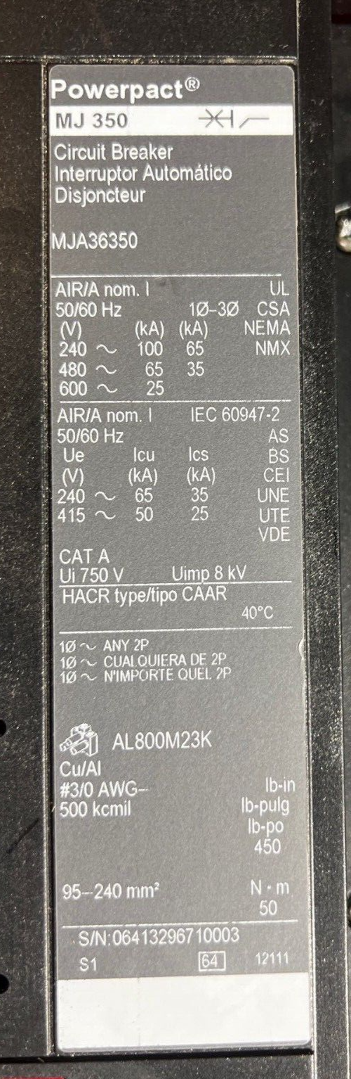 Square D MJA36350 Used