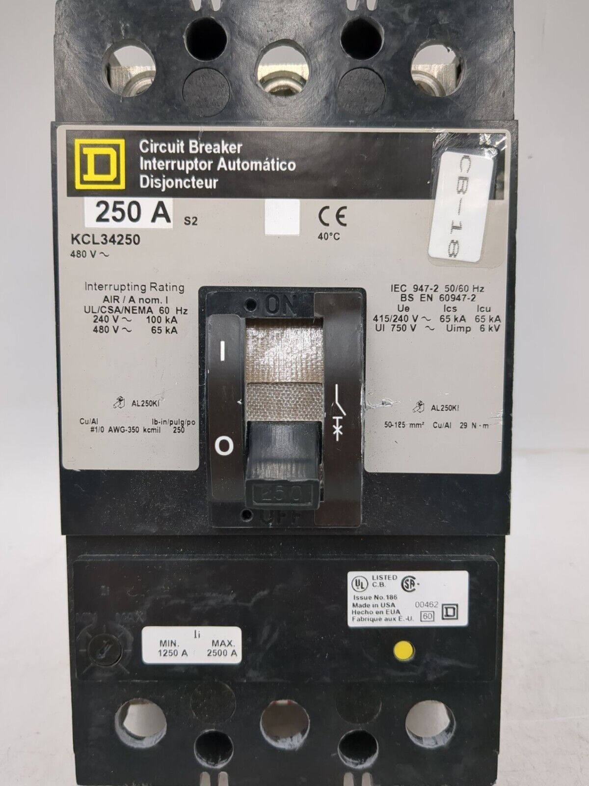 Square D KCL34250 Used