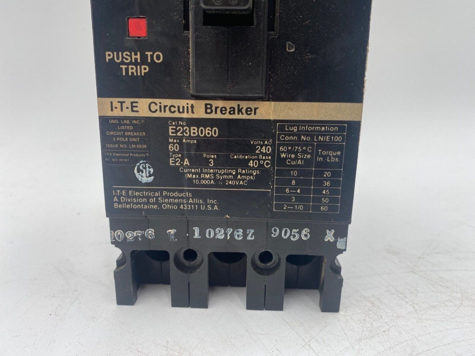 Siemens E23B060 Used