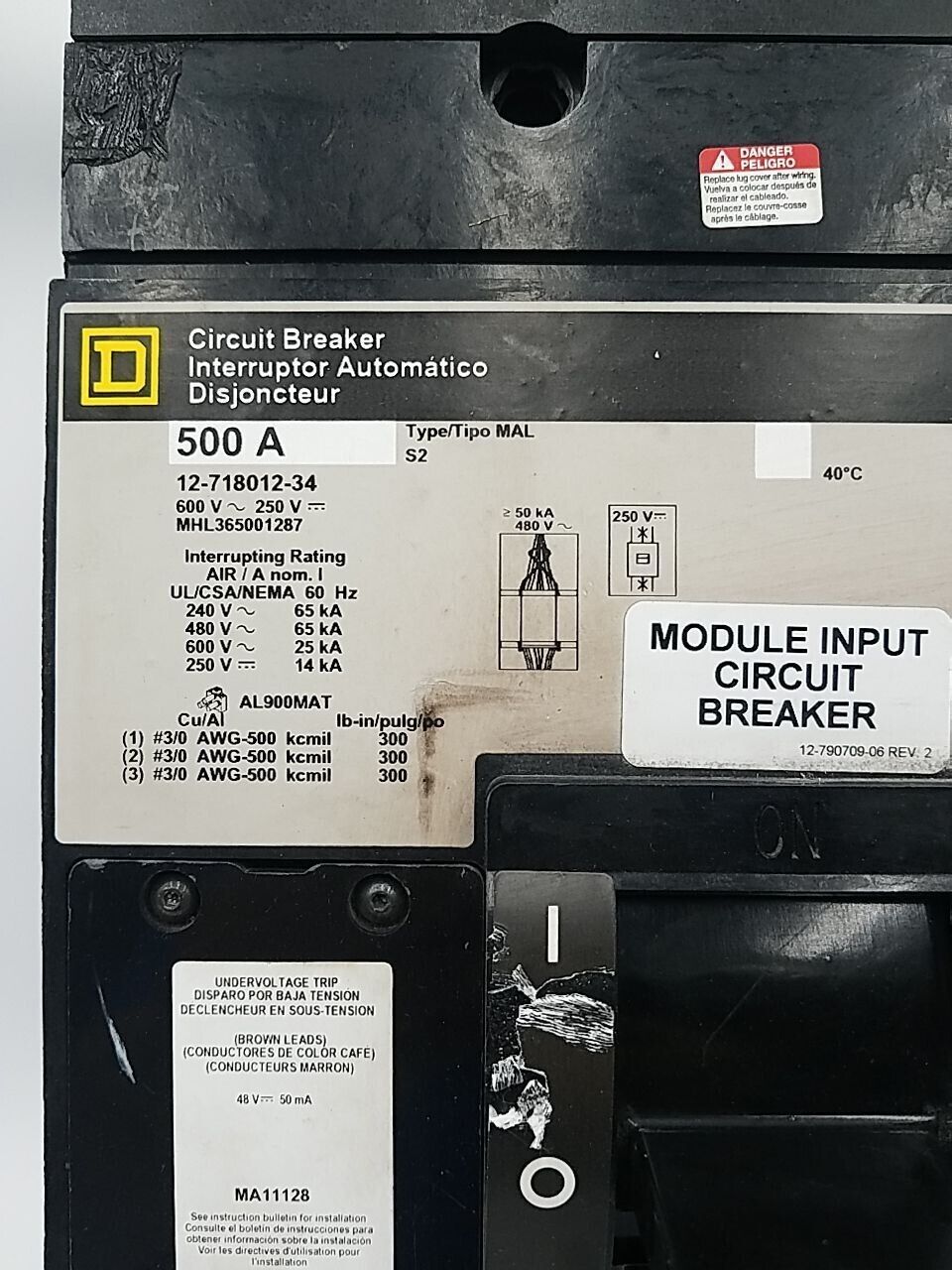 Square D MHL365001287 Used