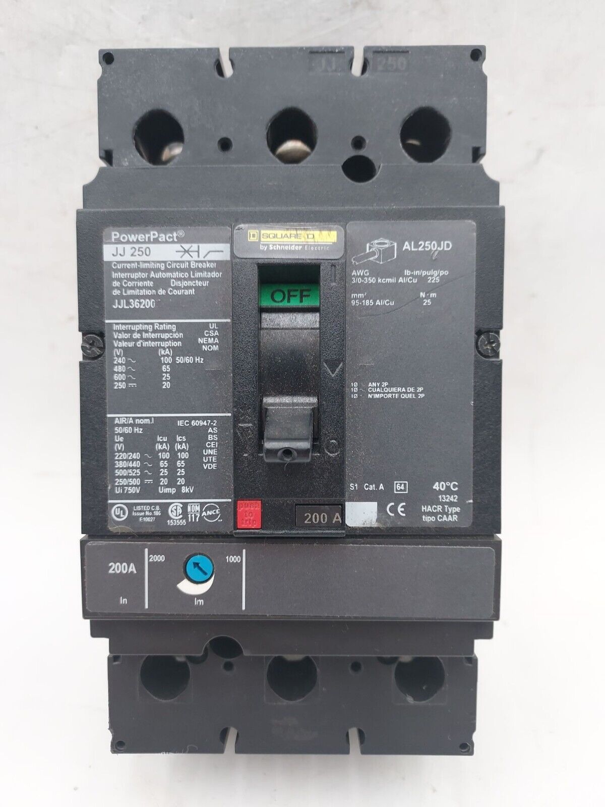 Square D JJL36200 Used