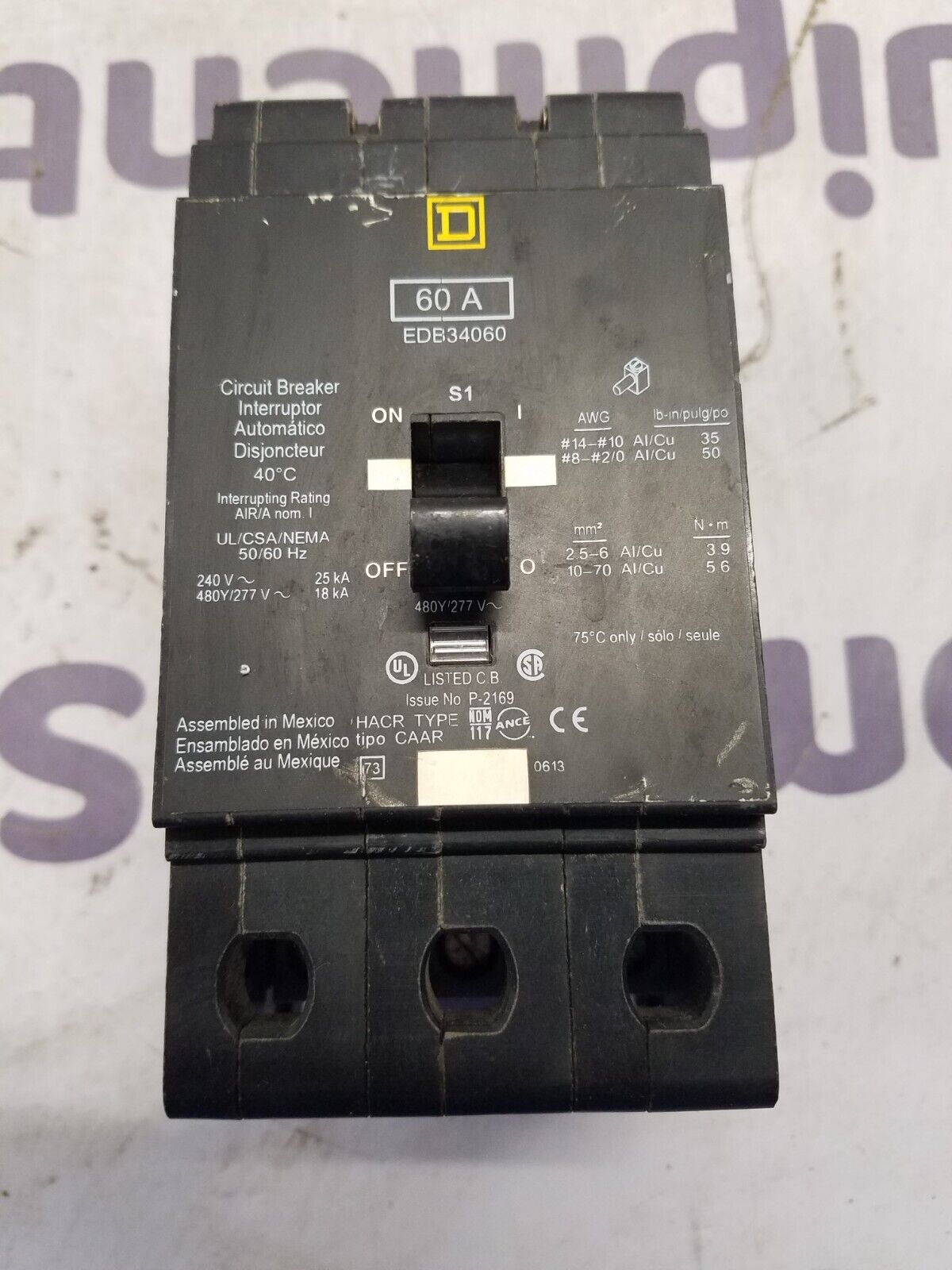 Square D EDB34060 New