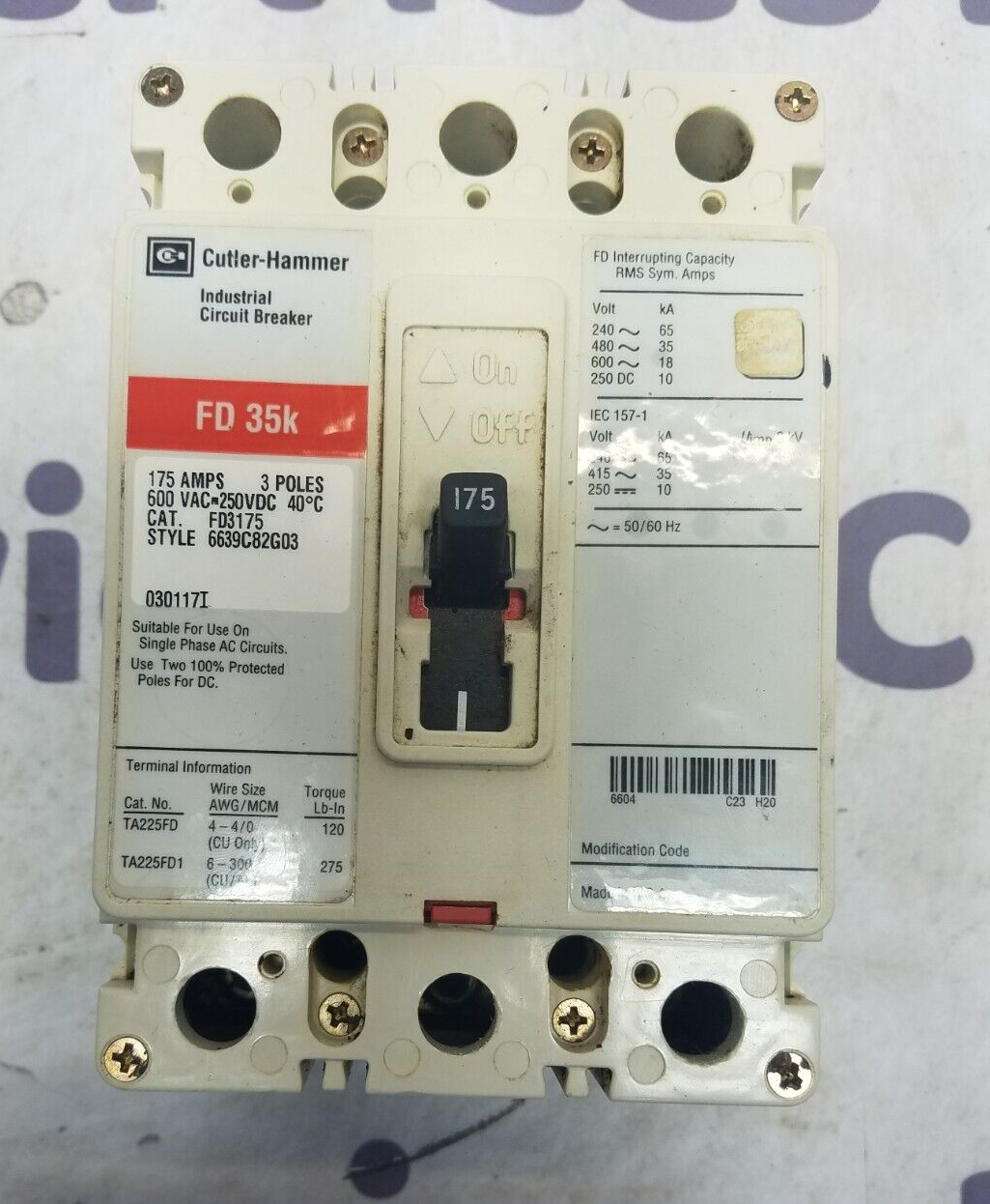 Cutler-Hammer FD3175 Used