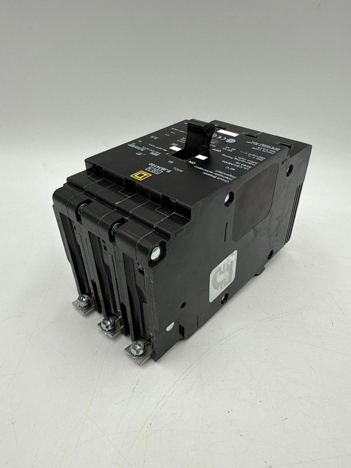 Square D EJB34100 Circuit Breaker 100A 3P 480/277V EJB Bolt On 100 Amp 3 Pole New