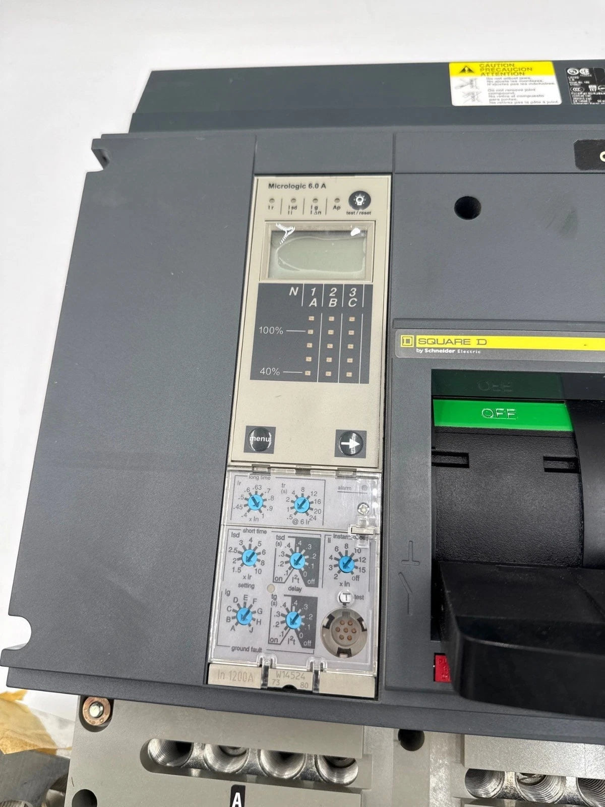 Sq D RKA36120CU44A I-Line Circuit Breaker 1200A 3P 600V Micrologic 6.0 A LSIG New