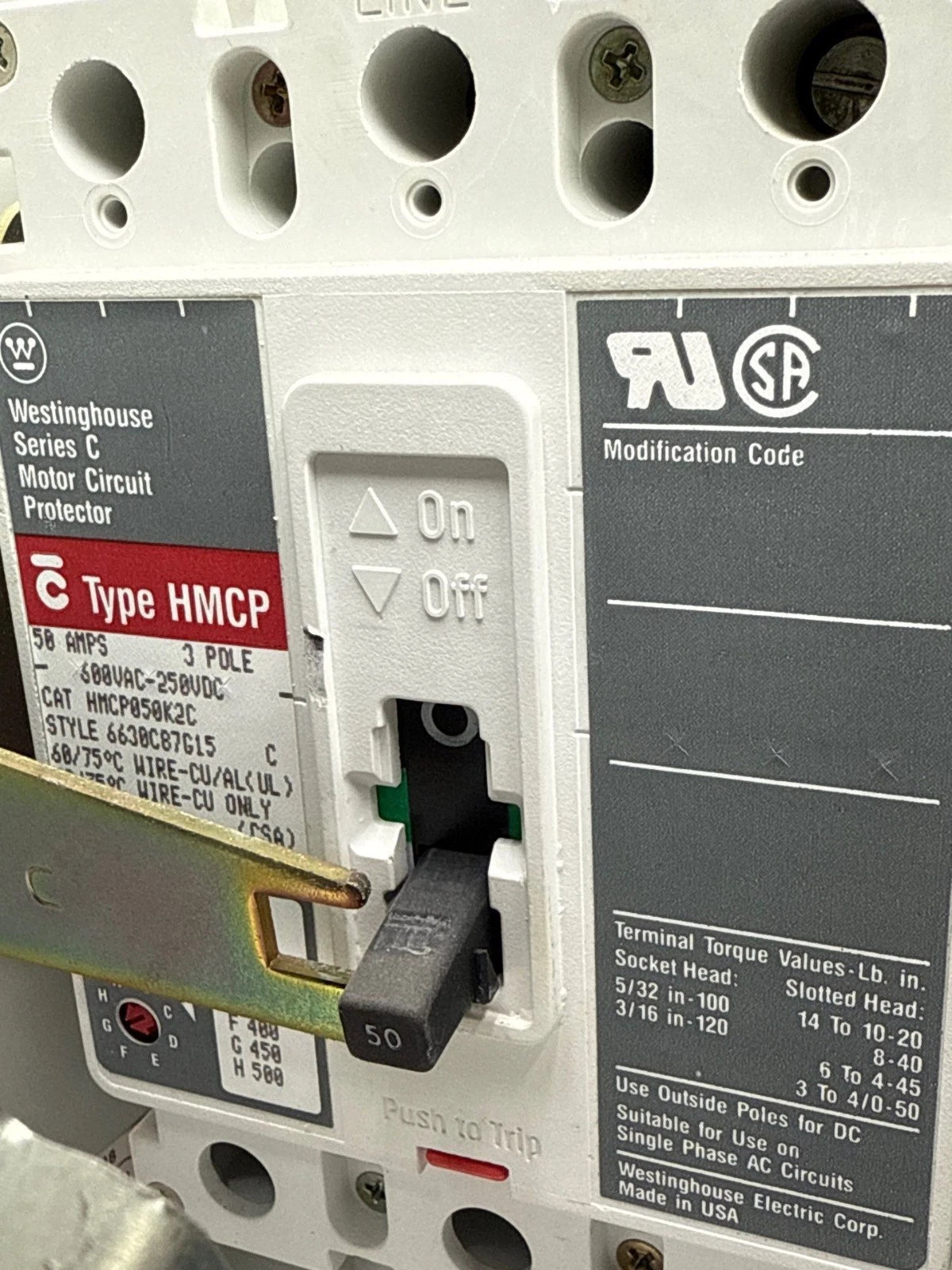 Eaton Freedom 2100 50A 12" MCC Combo Bucket HMCP050K2C Size 2 A200M2CAC 50 Amp Used