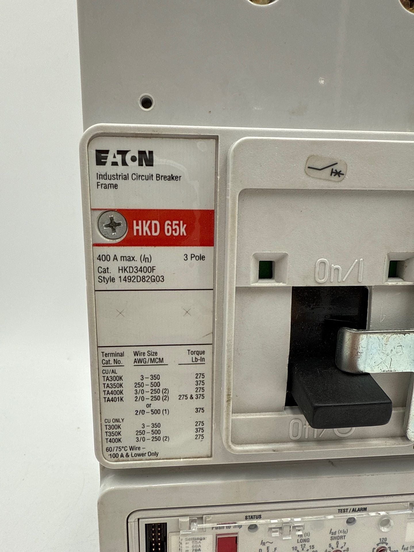Eaton HKD3125 Circuit Breaker 125A 3P 600V Trip KES3125LSI HKD 65k 125 Amp Used