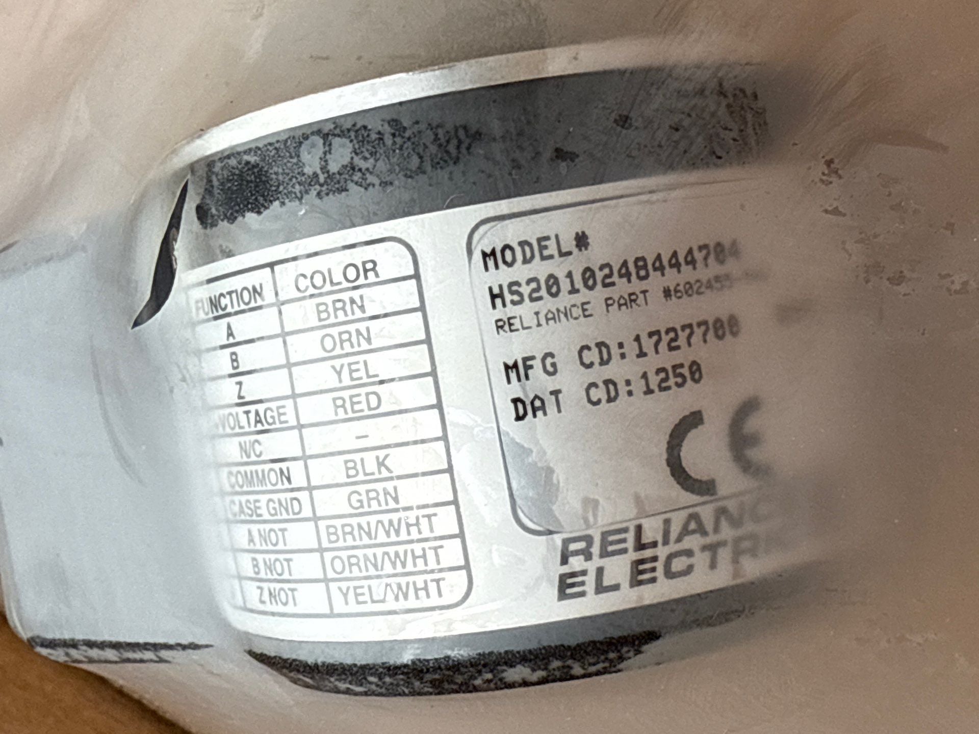 Reliance HS2010248444704 602455-94A Encoder Sealed Hollow Shaft 5/8” Bore New