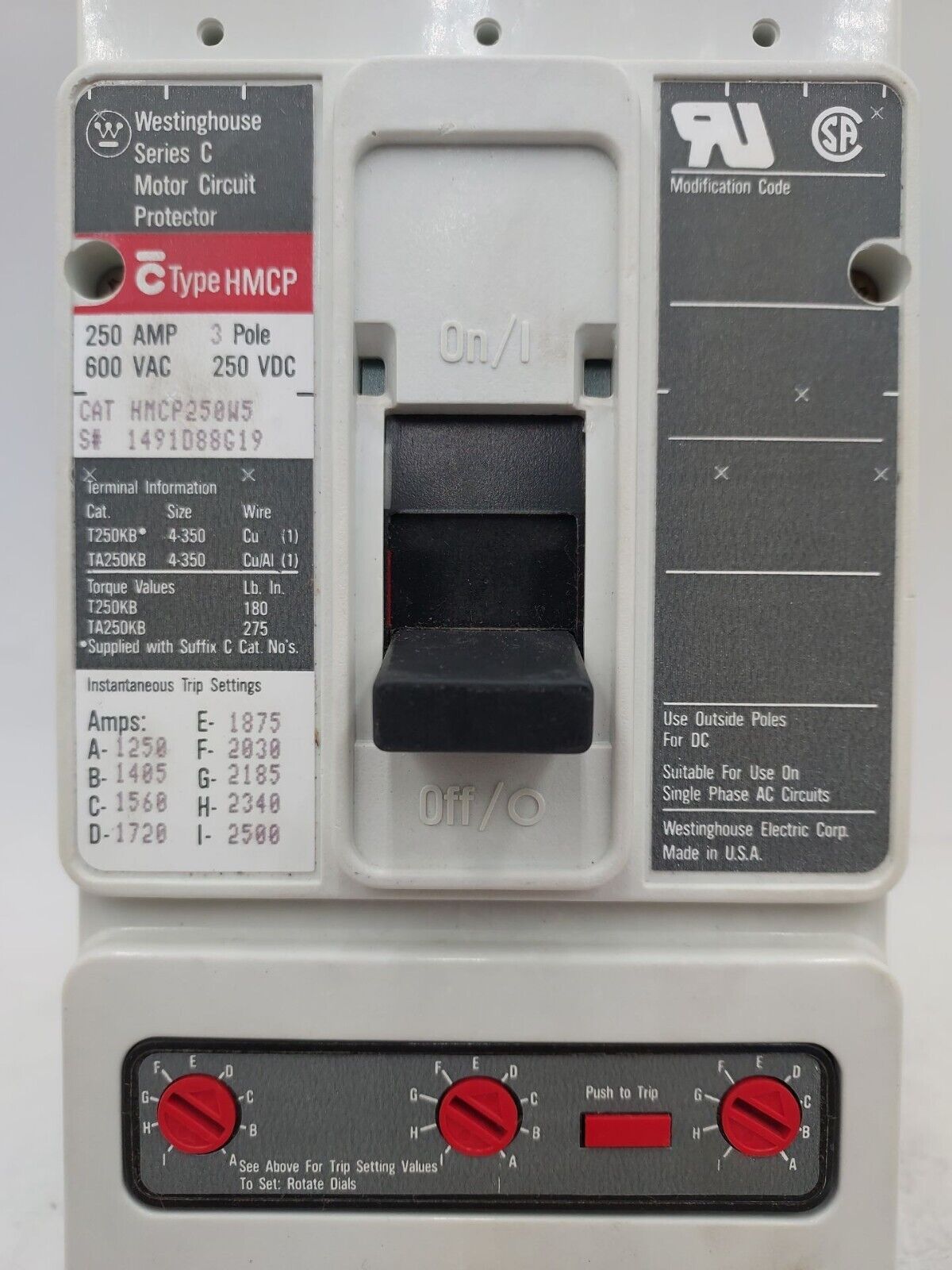 Eaton HMCP250W5 Used