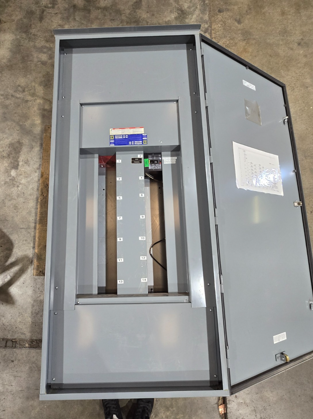 Square D I-Line Panel 225A 480V 3PH 3W MCB 225 Amp Main JLA36225SA 42Cir 3R Encl Used