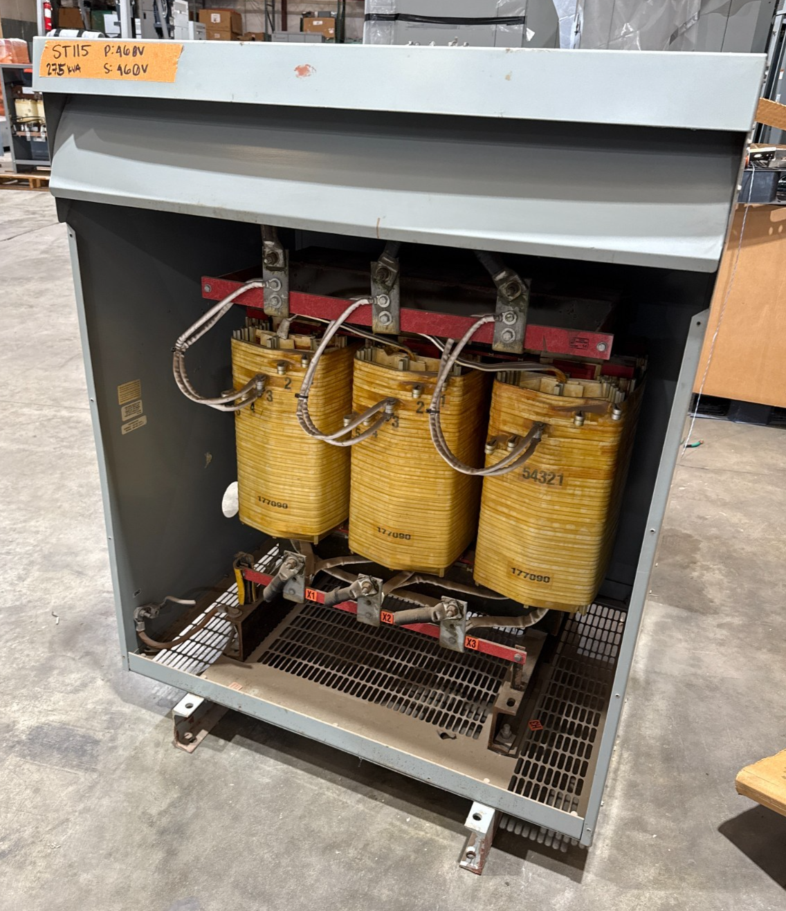 275KVA Hammond 177090 Transformer Pri 460V Sec 460V 3PH 3R Encl Outdoor Used