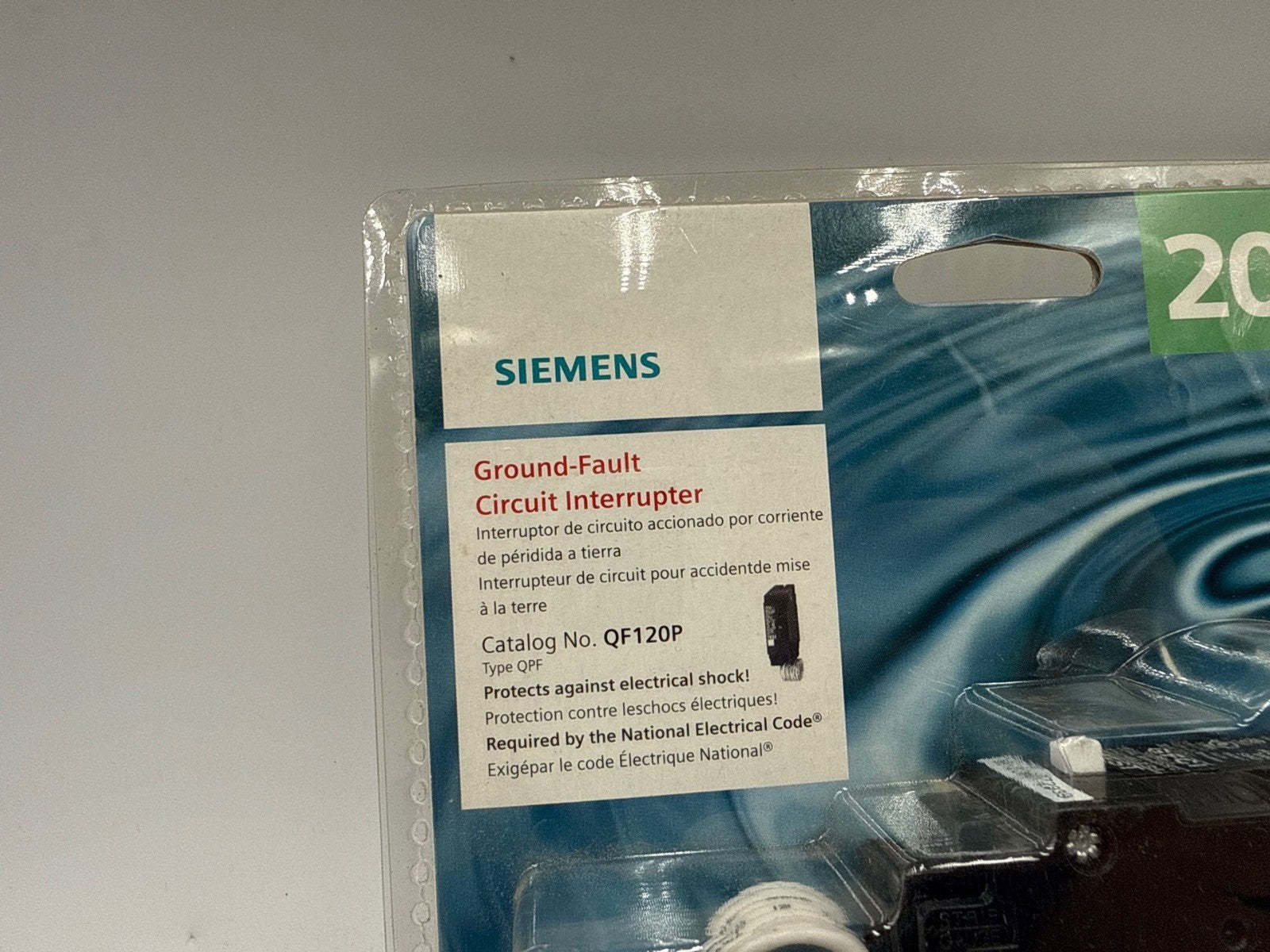 Siemens QF120P Circuit Breaker 20A 1P 120V QPF 20 Amp 1 Pole Ground Fault GFCI New