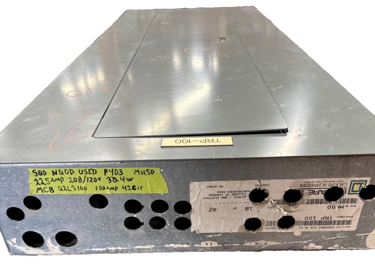 Square D NQOD442M225 NQOD Panelboard 225A 208Y/120V 3PH 4W Main MCB Q2L3100 MH50 P403 Used